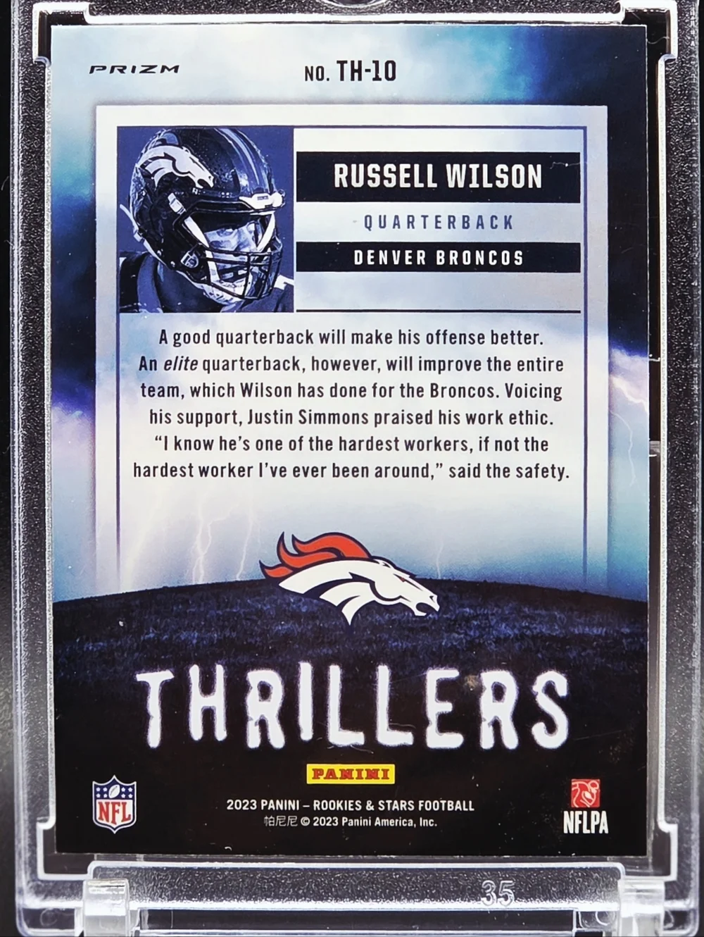 2023 Panini Rookies & Stars – Russell Wilson “Thrillers” PRIZM – Broncos - Picture 2 of 2